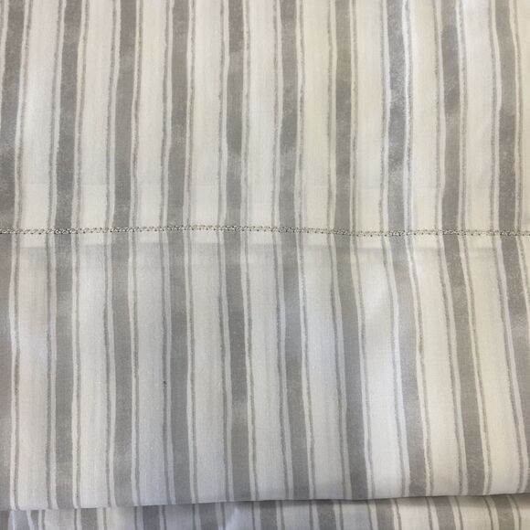 - Sky Watercolor Stripe Percale Sheet Set, Full
